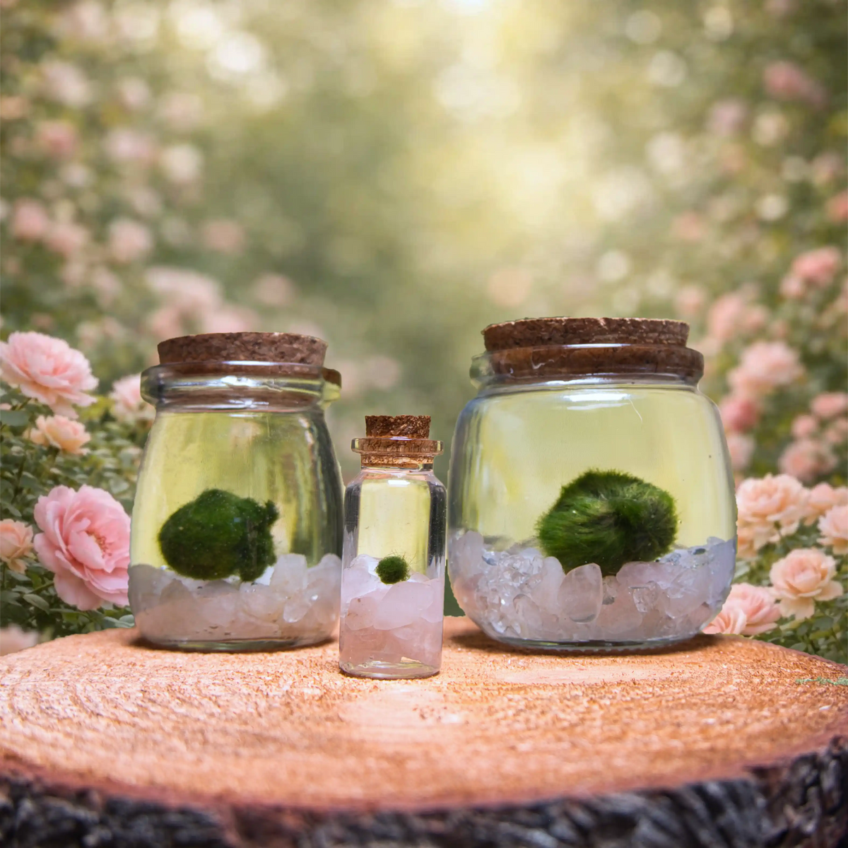 Rose Quartz Heart Moonling – Moss Ball Pet for Love and Harmony