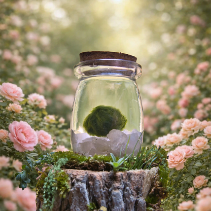 Rose Quartz Heart Moonling – Moss Ball Pet for Love and Harmony